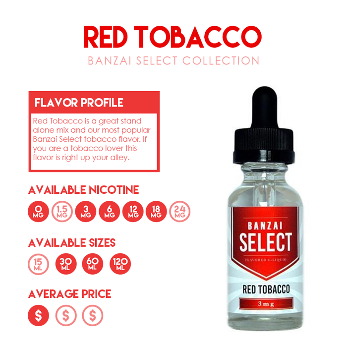 Featured Flavor Red Tobacco from the Banzai Select Collection