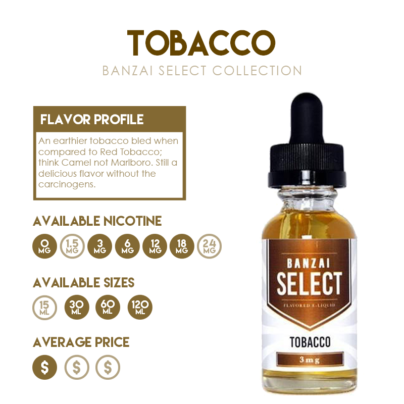 Featured Flavor Tobacco from the Banzai Select Collection